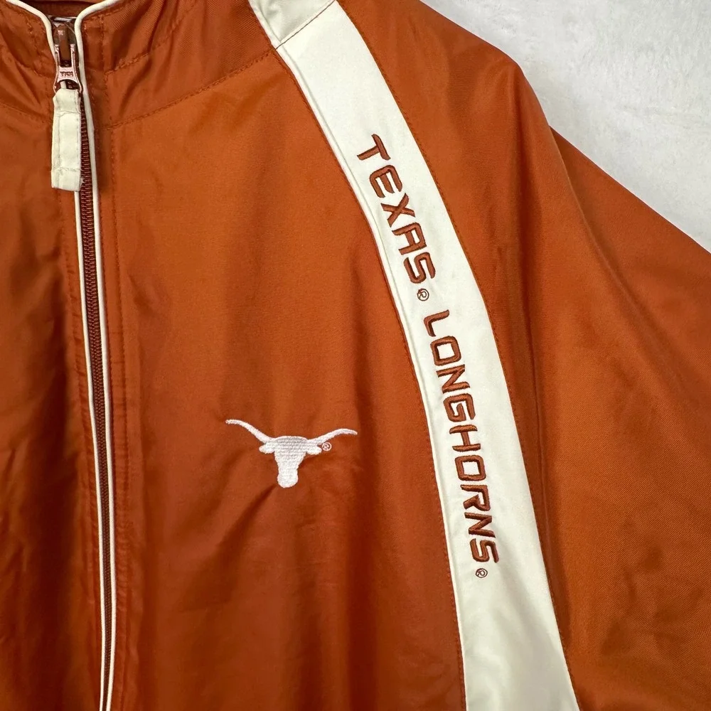 Red Oak Texas Longhorns Mens Large Winter Coat Jacket Hooded Orange Fleece Lined